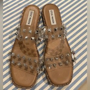 Steve Madden clear and studded sandals